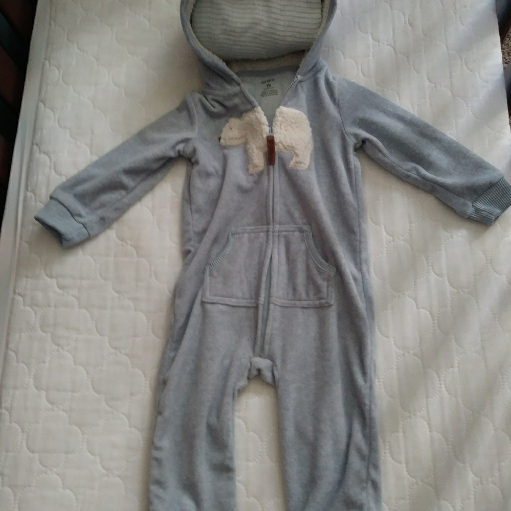 Carter's hooded footless soft romper